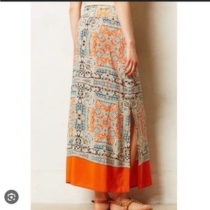 Anthropologie 100% Silk Maxi Skirt, Size M